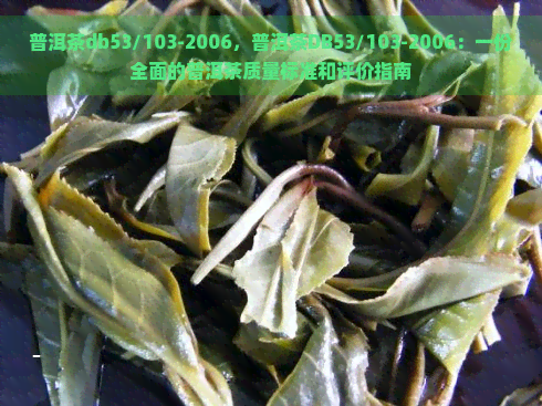 普洱茶db53/103-2006，普洱茶DB53/103-2006：一份全面的普洱茶质量标准和评价指南