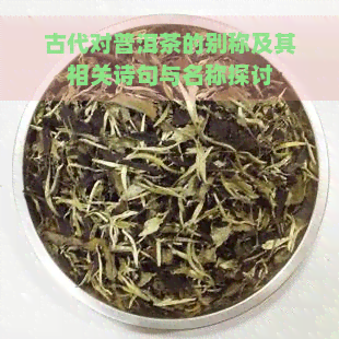 古代对普洱茶的别称及其相关诗句与名称探讨