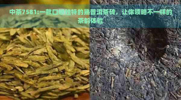 中茶7581:一款口感独特的熟普洱茶砖，让你领略不一样的茶韵体验