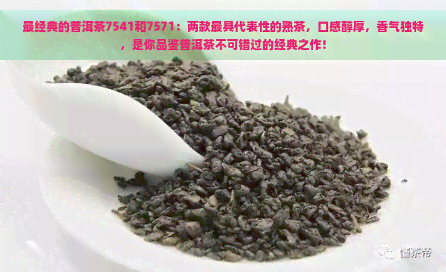 最经典的普洱茶7541和7571：两款更具代表性的熟茶，口感醇厚，香气独特，是你品鉴普洱茶不可错过的经典之作！