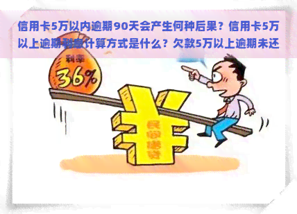 信用卡5万以内逾期90天会产生何种后果？信用卡5万以上逾期利息计算方式是什么？欠款5万以上逾期未还，2021年信用卡逾期5万处理方法有哪些？信用卡5万以下逾期影响大吗？