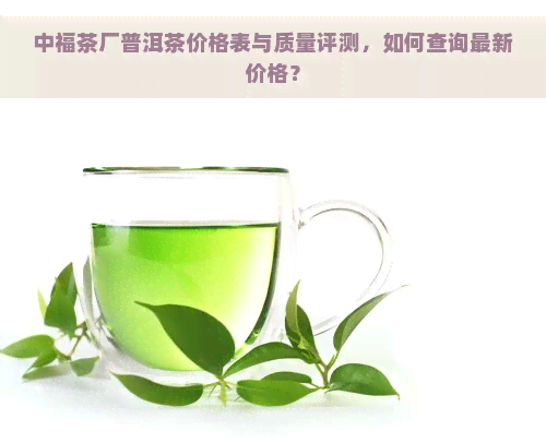 中福茶厂普洱茶价格表与质量评测，如何查询最新价格？