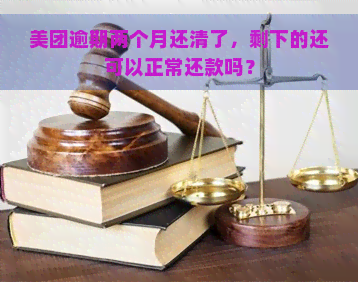 美团逾期两个月还清了，剩下的还可以正常还款吗？