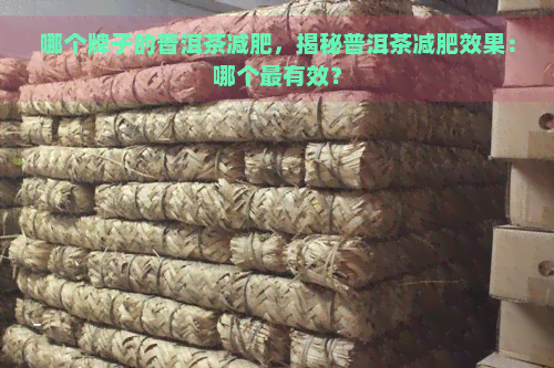 哪个牌子的普洱茶减肥，揭秘普洱茶减肥效果：哪个最有效？