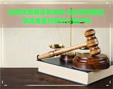 逾期还款减免-逾期还款减免要打到对公账户吗