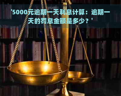 '5000元逾期一天利息计算：逾期一天的罚息金额是多少？'