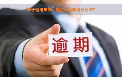 关于信用贷款：是否可以申请期还款？