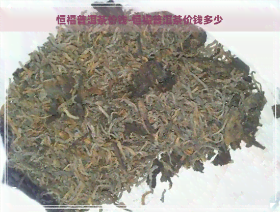 恒福普洱茶价钱-恒福普洱茶价钱多少