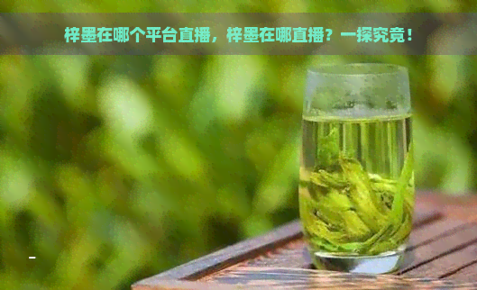 梓墨在哪个平台直播，梓墨在哪直播？一探究竟！