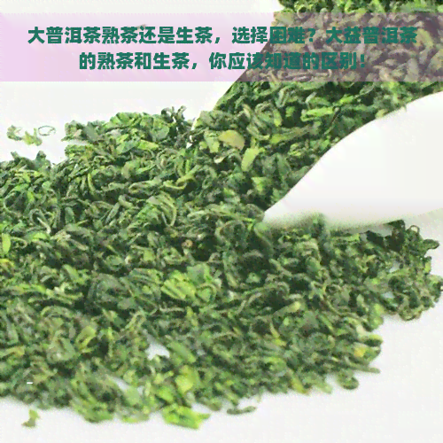 大普洱茶熟茶还是生茶，选择困难？大益普洱茶的熟茶和生茶，你应该知道的区别！