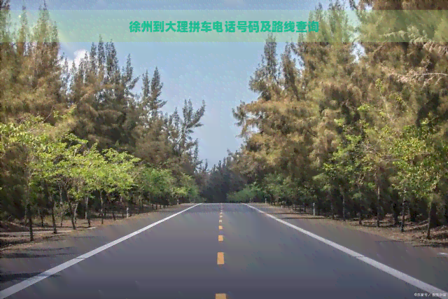 徐州到大理拼车电话号码及路线查询