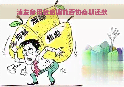 浦发备用金逾期能否协商期还款