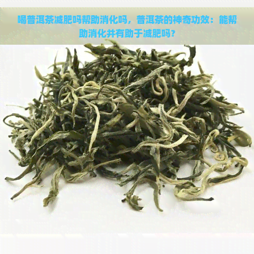 喝普洱茶减肥吗帮助消化吗，普洱茶的神奇功效：能帮助消化并有助于减肥吗？