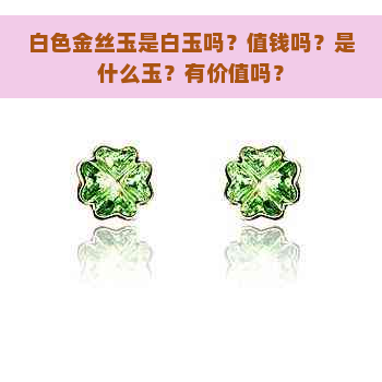 白色金丝玉是白玉吗？值钱吗？是什么玉？有价值吗？