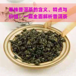 单株普洱茶的含义、特点与价值：一篇全面解析普洱茶新视角