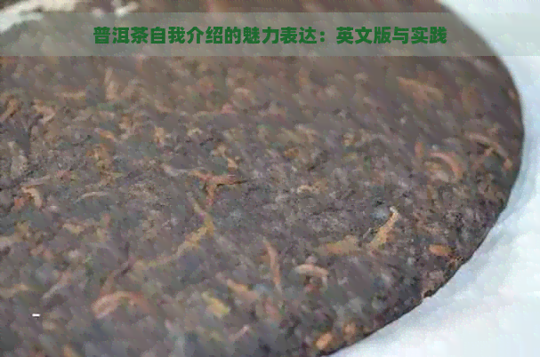 普洱茶自我介绍的魅力表达：英文版与实践