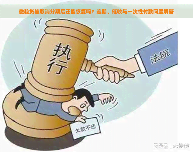 微粒贷被取消分期后还能恢复吗？逾期、与一次性付款问题解答