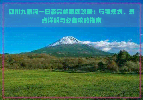 四川九寨沟一日游完整跟团攻略：行程规划、景点详解与必备攻略指南