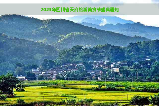 2023年四川省天府旅游美食节盛典通知