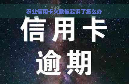 农业信用卡欠款被起诉了怎么办