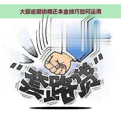 大额逾期协商还本金技巧如何运用