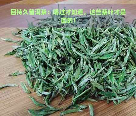 回持久普洱茶：喝过才知道，这些茶叶才是回的！