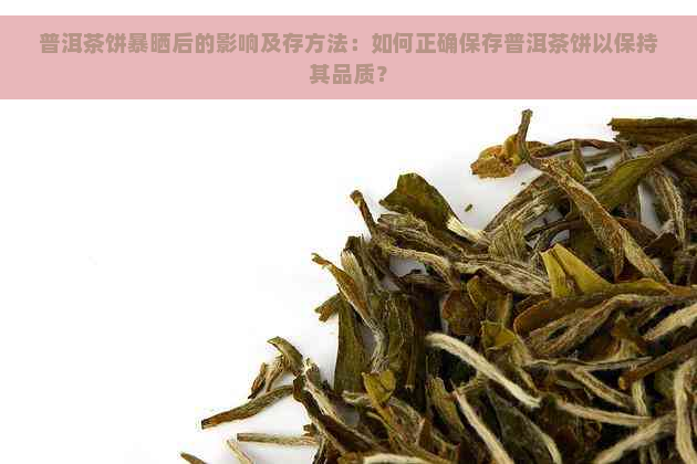 普洱茶饼暴晒后的影响及存方法：如何正确保存普洱茶饼以保持其品质？