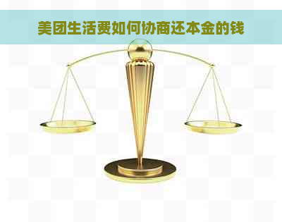 美团生活费如何协商还本金的钱