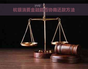 杭银消费金融能否协商还款方法