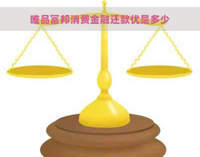 唯品富邦消费金融还款优是多少