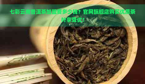 七彩云南普洱茶加盟费多少钱？官网旗舰店购买优质茶叶享受优！