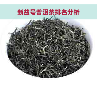 新益号普洱茶排名分析