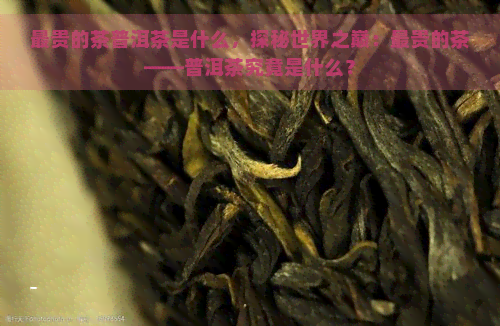 最贵的茶普洱茶是什么，探秘世界之巅：最贵的茶——普洱茶究竟是什么？