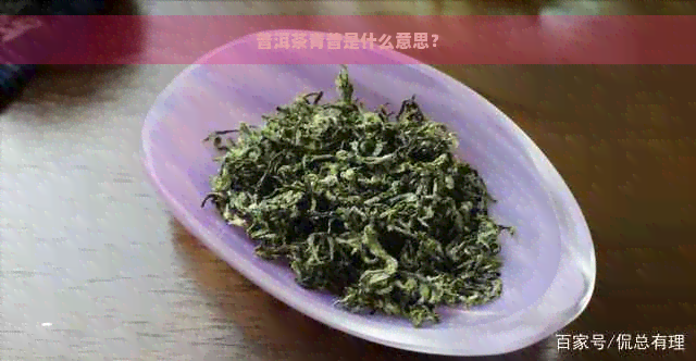 普洱茶青普是什么意思？