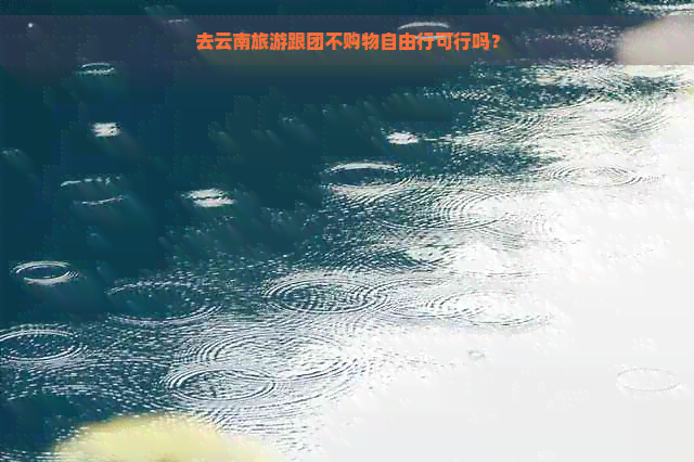 去云南旅游跟团不购物自由行可行吗？