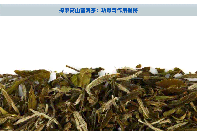 探索高山普洱茶：功效与作用揭秘