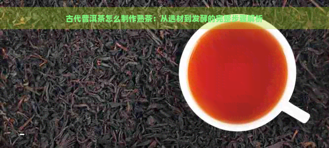 古代普洱茶怎么制作熟茶：从选材到发酵的完整步骤解析