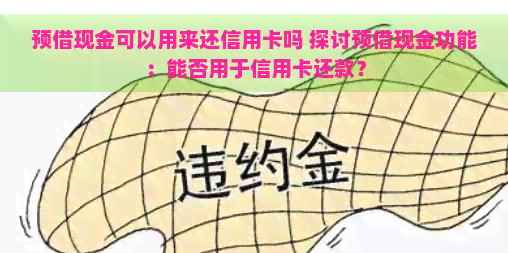 预借现金可以用来还信用卡吗 探讨预借现金功能：能否用于信用卡还款？