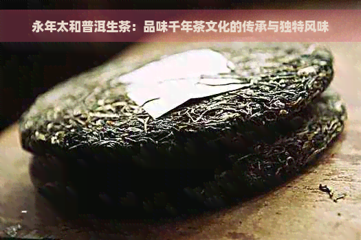 永年太和普洱生茶：品味千年茶文化的传承与独特风味