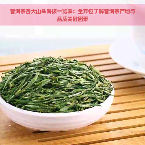 普洱茶各大山头海拔一览表：全方位了解普洱茶产地与品质关键因素