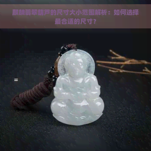 麒麟翡翠葫芦的尺寸大小范围解析：如何选择最合适的尺寸？