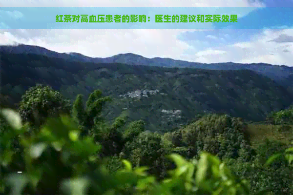 红茶对高血压患者的影响：医生的建议和实际效果