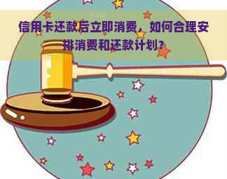 信用卡还款后立即消费，如何合理安排消费和还款计划？