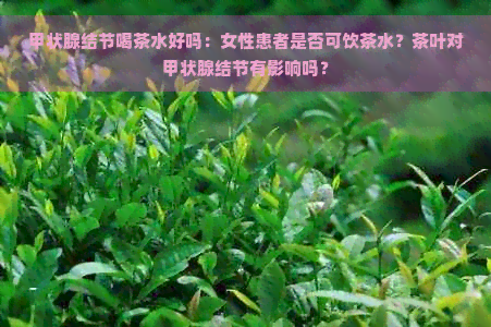 甲状腺结节喝茶水好吗：女性患者是否可饮茶水？茶叶对甲状腺结节有影响吗？