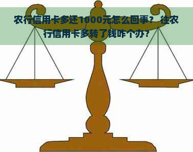 农行信用卡多还1000元怎么回事？ 往农行信用卡多转了钱咋个办？