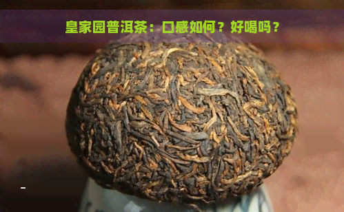 皇家园普洱茶：口感如何？好喝吗？