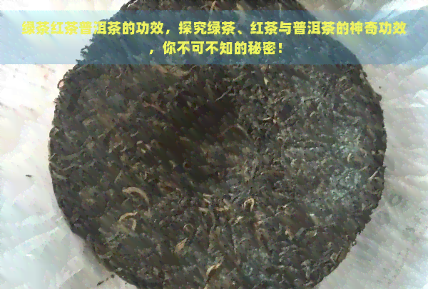 绿茶红茶普洱茶的功效，探究绿茶、红茶与普洱茶的神奇功效，你不可不知的秘密！