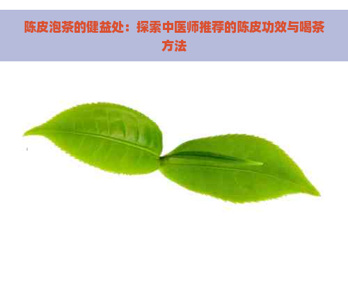 陈皮泡茶的健益处：探索中医师推荐的陈皮功效与喝茶方法