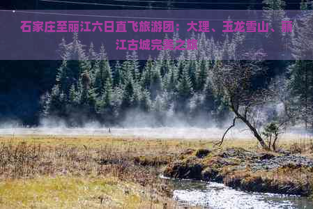 石家庄至丽江六日直飞旅游团：大理、玉龙雪山、丽江古城完美之旅