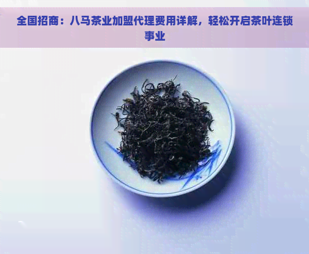 全国招商：八马茶业加盟代理费用详解，轻松开启茶叶连锁事业